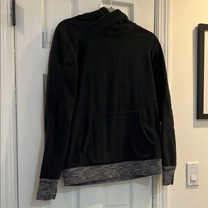 Black fleece Hoodie with Gray Accents